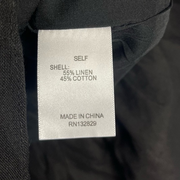 NWT LPA Revolve Dress 495 Black XS Linen Blend Ruffle Mini Minimalist Boho LBD - Picture 12 of 16